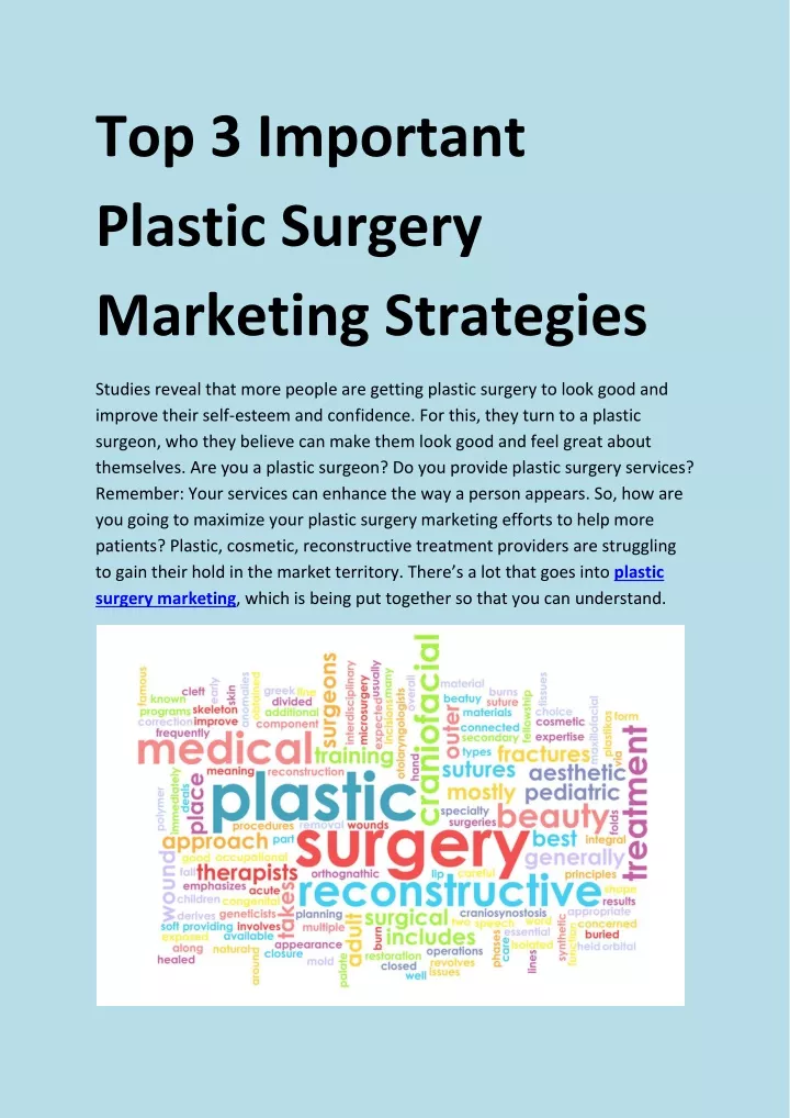 top 3 important plastic surgery marketing