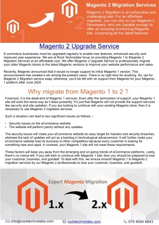 Magento 2 Upgrade Service & Magento 2 Migration Services