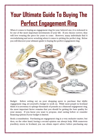 Your Ultimate Guide To Buying The Perfect Engagement Ring