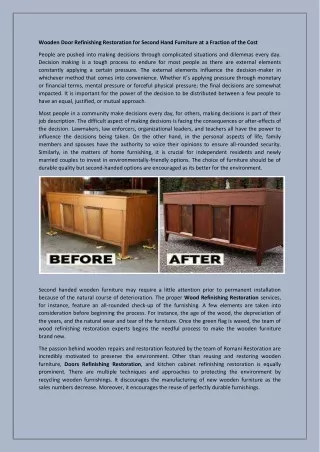 Expert Wood refinishing restoration Services