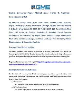 global envelope paper market size trends analysis