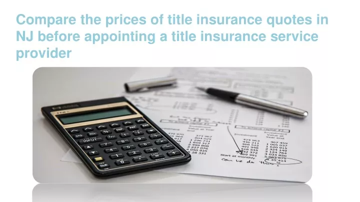 compare the prices of title insurance quotes