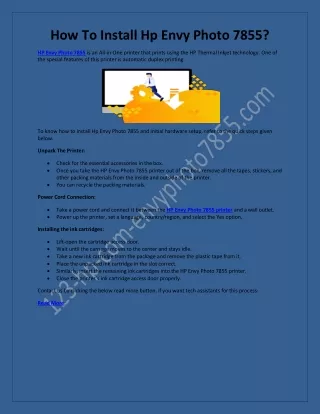 how to install hp envy photo 7855