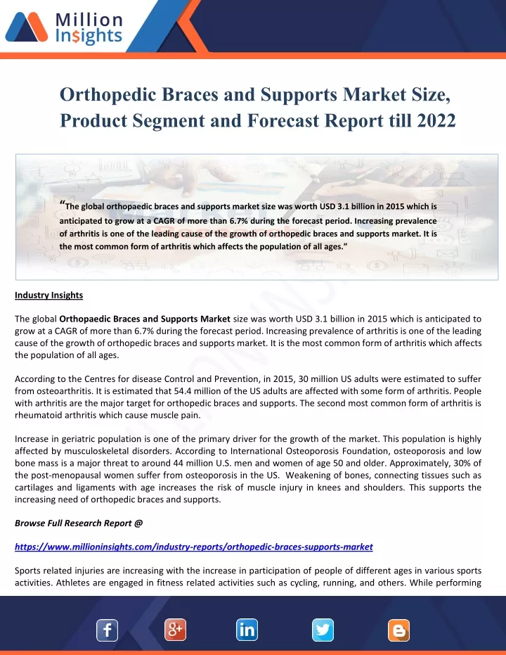 orthopedic braces and supports market size