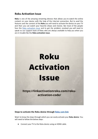 Roku Activation Issue | Roku Activation Code | Link Activation Roku
