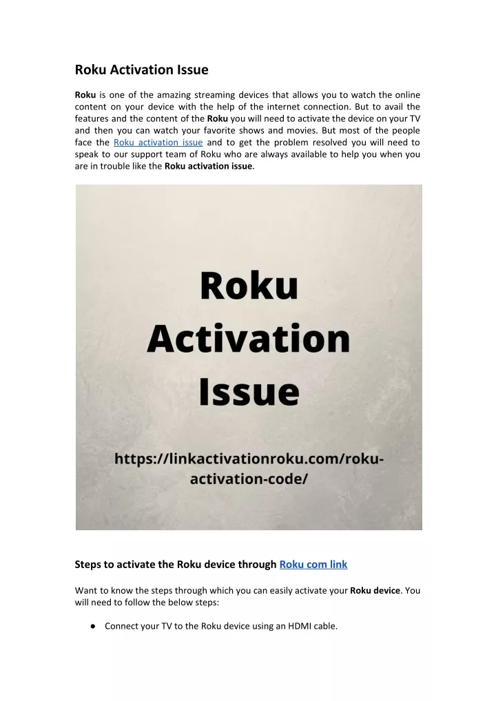 roku activation issue roku is one of the amazing
