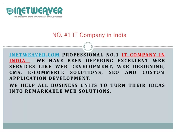 no 1 it company in india