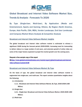 global broadcast and internet video software
