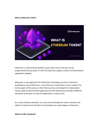 what is ethereum token