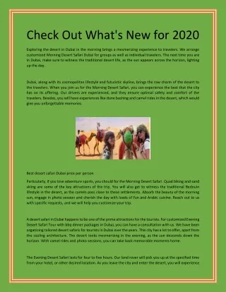 Check Out What's New for 2020