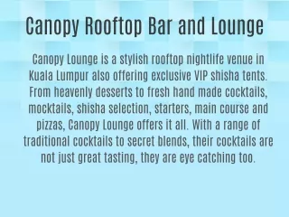 Canopy Rooftop Bar and Lounge
