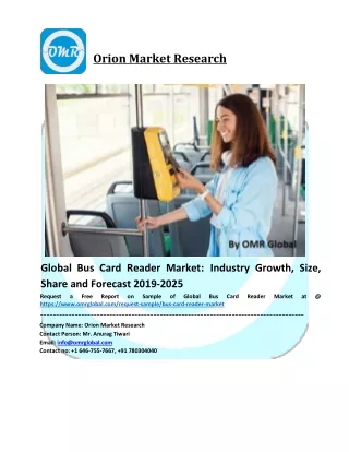 Bus Card Reader Market Size, Industry Trends, Share and Forecast 2019-2025