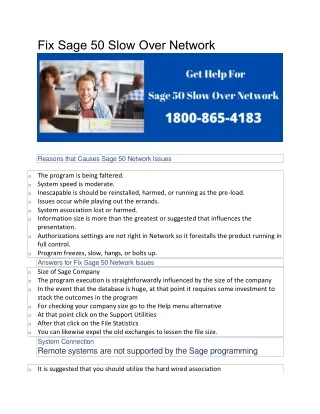 fix sage 50 slow over network