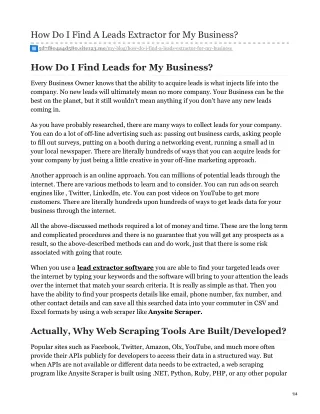 how do i find a leads extractor for my business