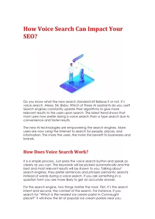 How Voice Search Can Impact Your SEO?