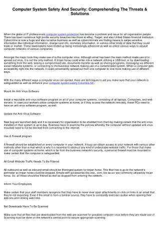 computer system safety and security comprehending