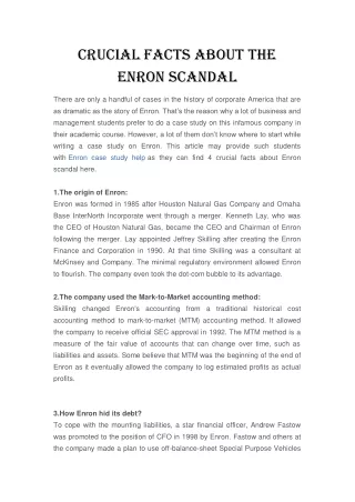 Crucial Facts About The Enron Scandal