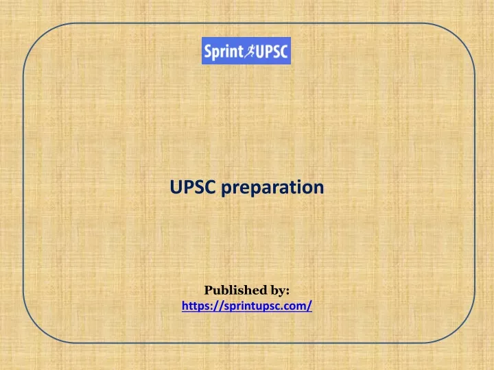 upsc preparation published by https sprintupsc com