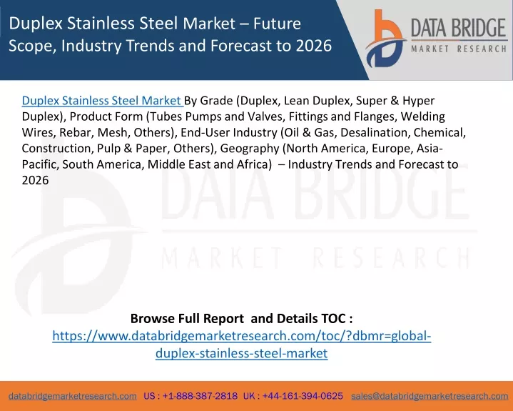 duplex stainless steel market future scope
