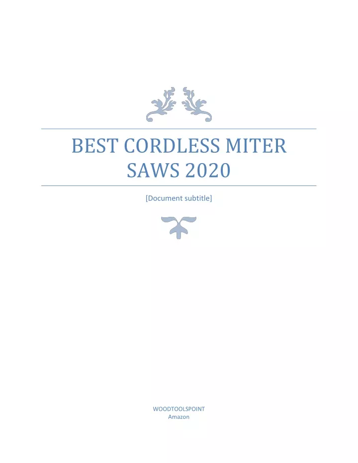 best cordless miter saws 2020