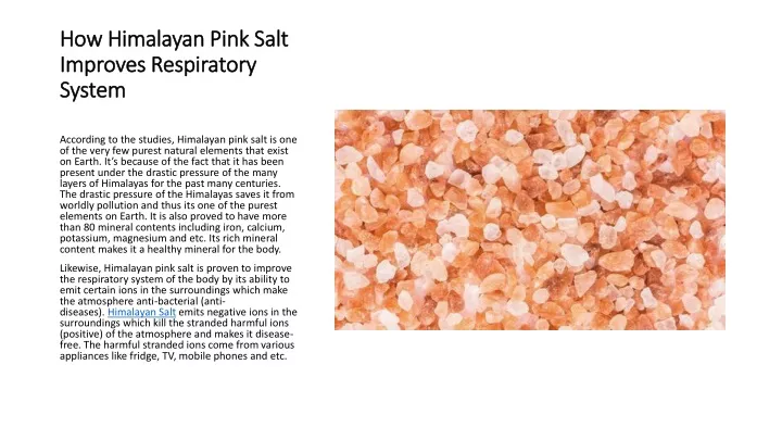how himalayan pink salt improves respiratory system