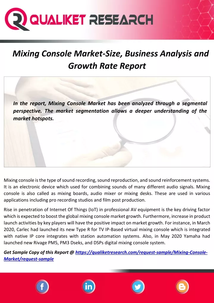 mixing console market size business analysis