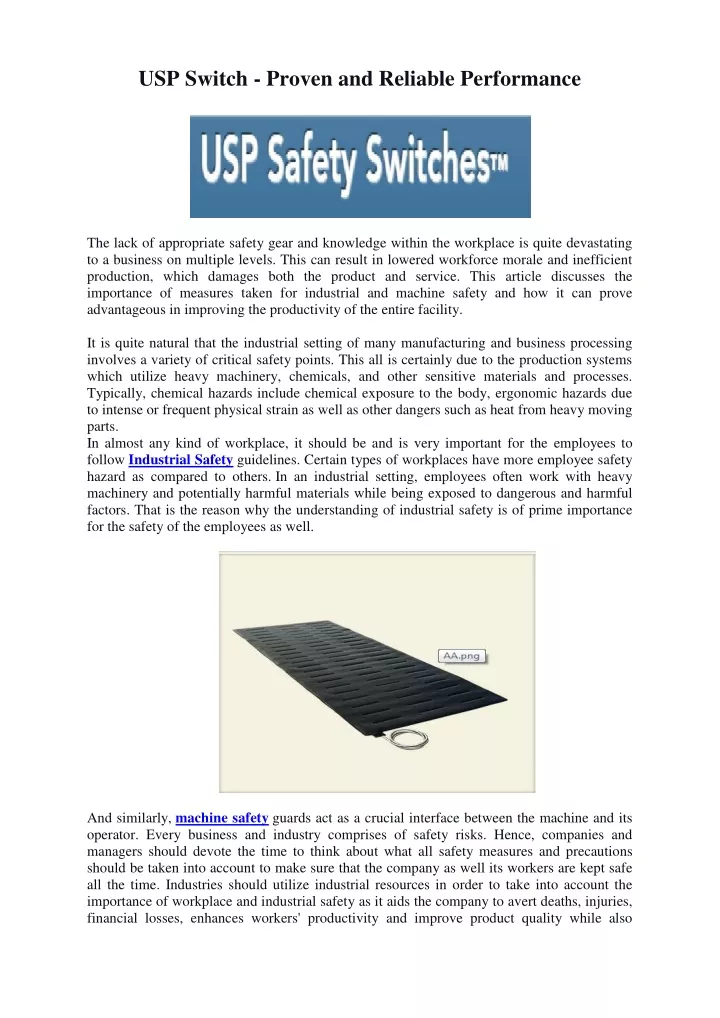 usp switch proven and reliable performance