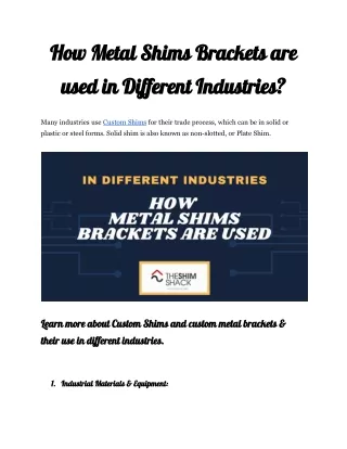 how metal shims brackets are used in different
