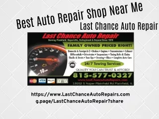 Best Auto Repair Shop Plainfield, IL, Near Me