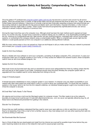 computer system safety and security comprehending
