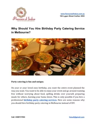 The Best Birthday Party Catering Services in Melbourne
