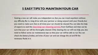 5 Easy Tips to Maintain Your Car