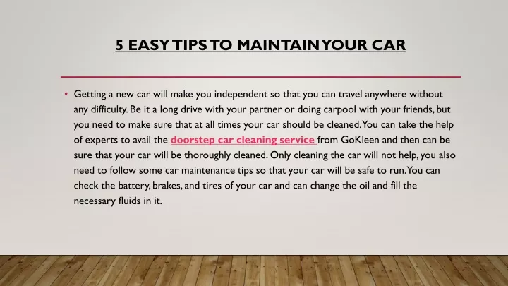 5 easy tips to maintain your car