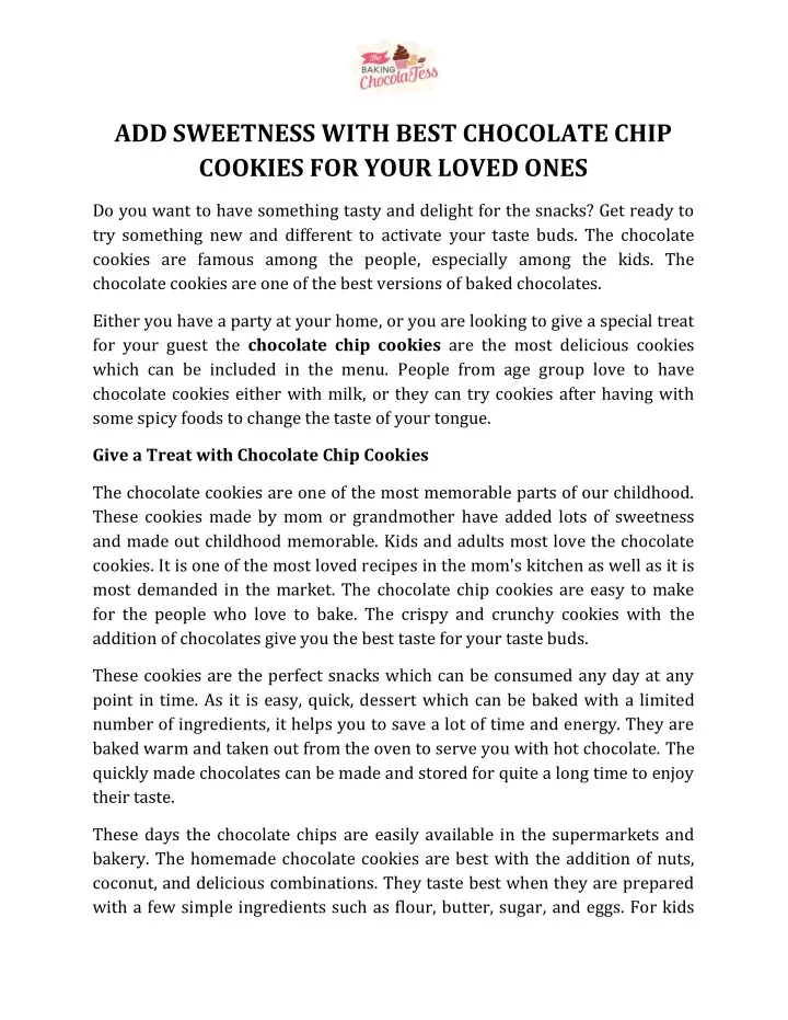 add sweetness with best chocolate chip cookies