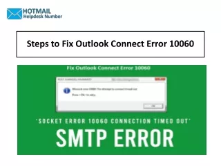 steps to fix outlook connect error 10060