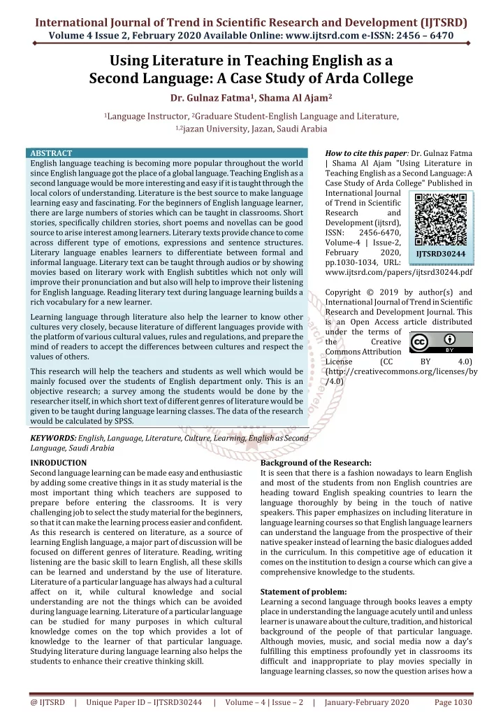 international journal of trend in scientific