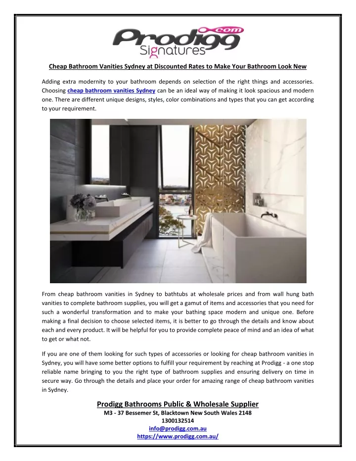 cheap bathroom vanities sydney at discounted