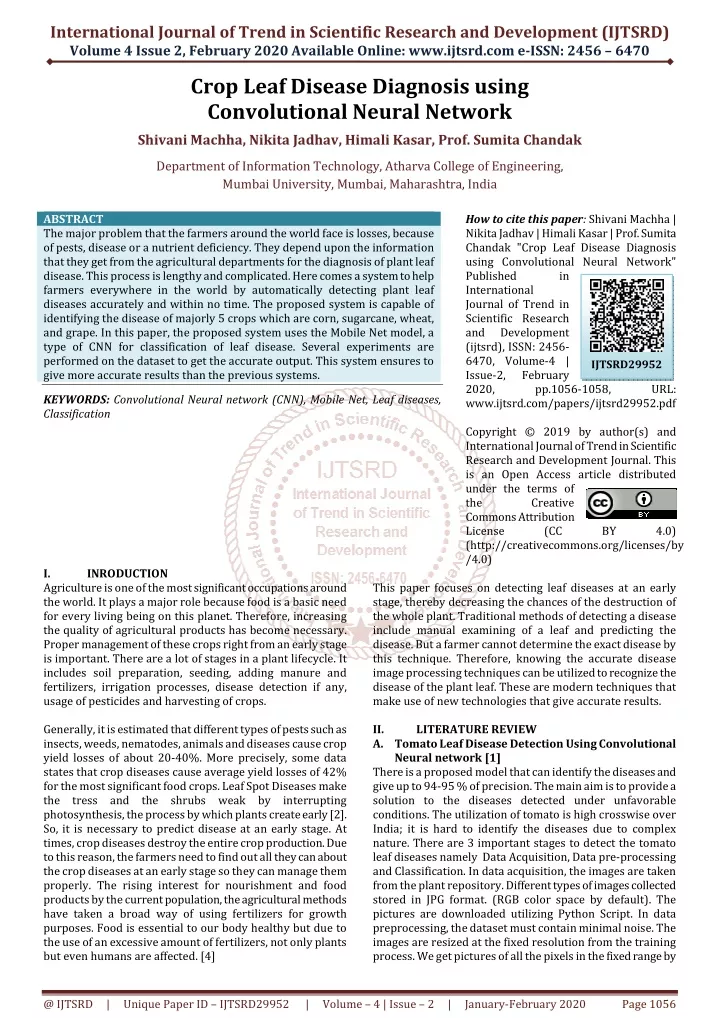 international journal of trend in scientific