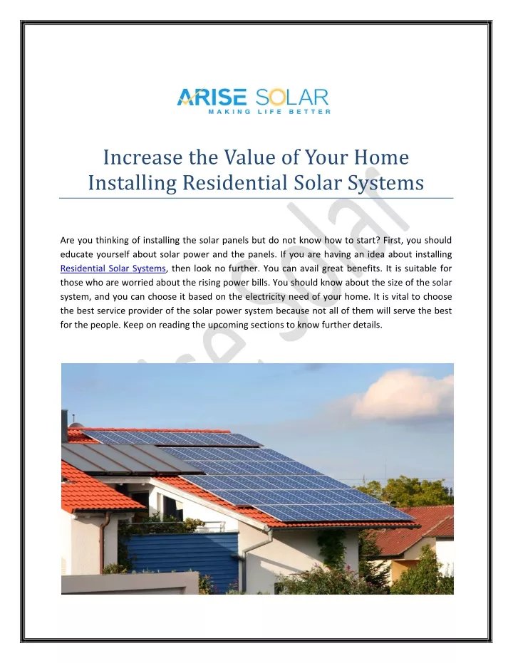 increase the value of your home installing