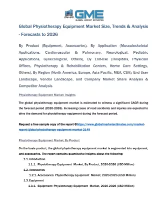 global physiotherapy equipment market size trends
