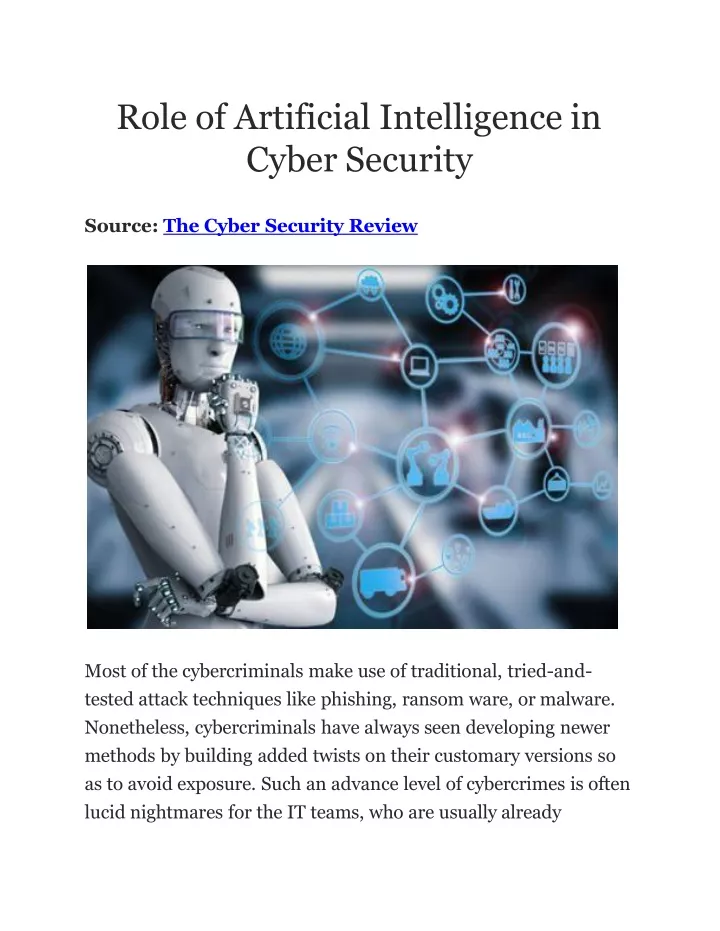 role of artificial intelligence in cyber security