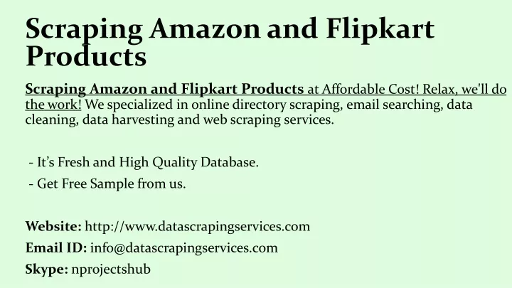scraping amazon and flipkart products
