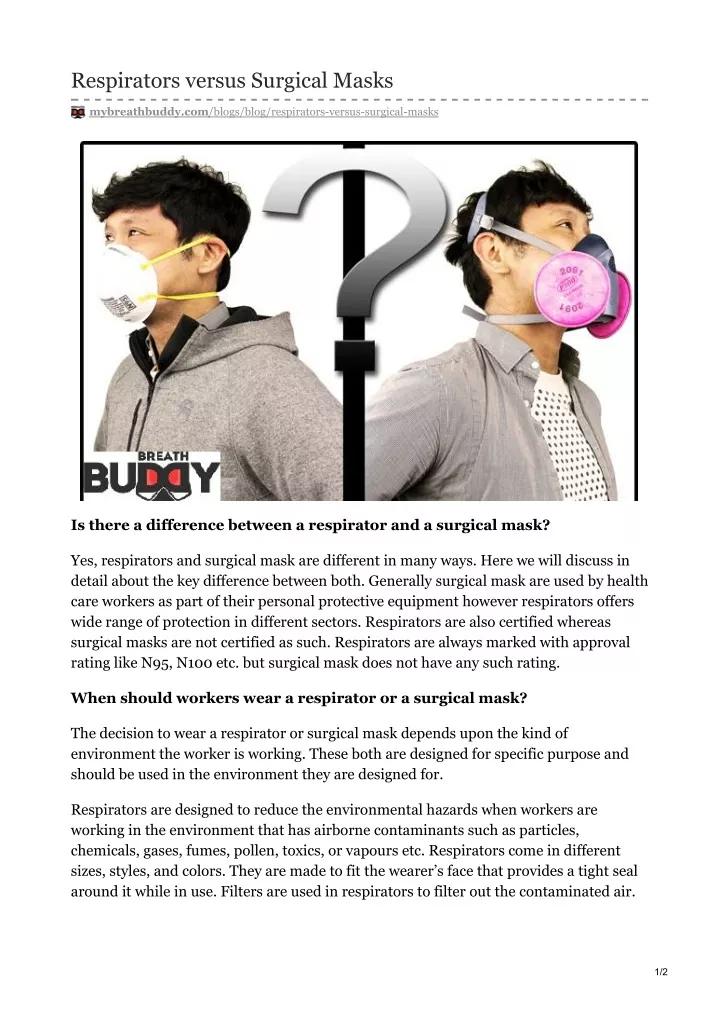 respirators versus surgical masks