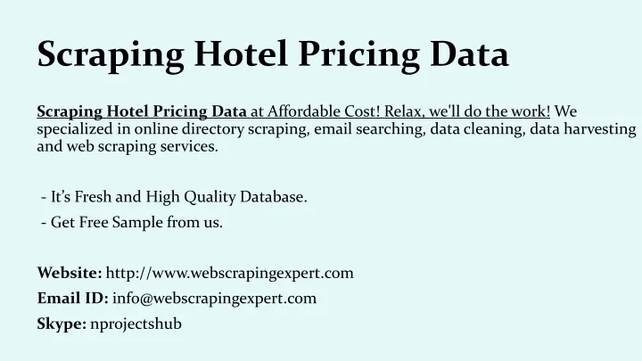 scraping hotel pricing data