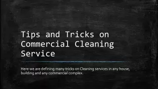 tips and tricks on commercial cleaning service