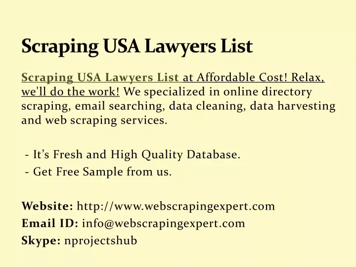 scraping usa lawyers list