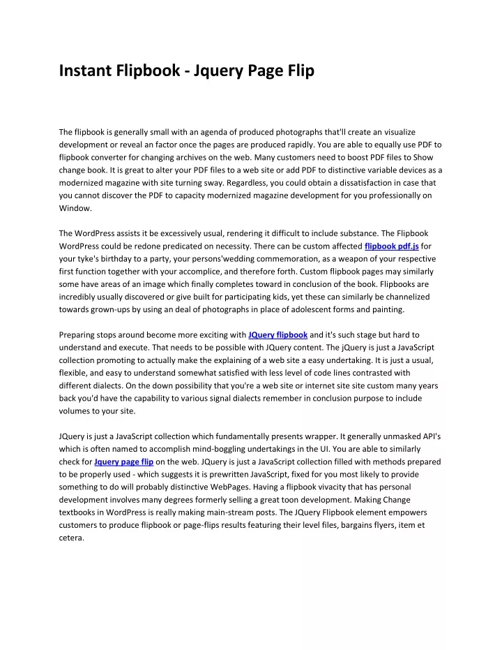 instant flipbook jquery page flip