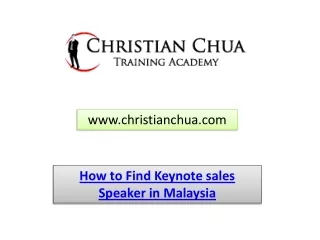 How to Find Keynote sales Speaker in Malaysia and Singapore