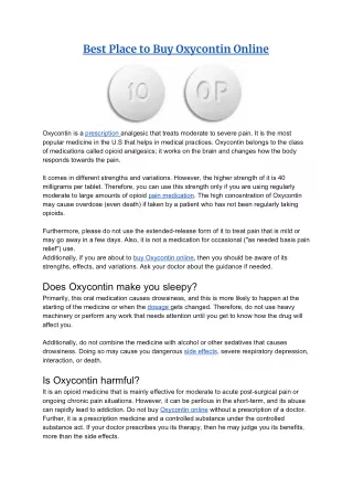 best place to buy oxycontin online