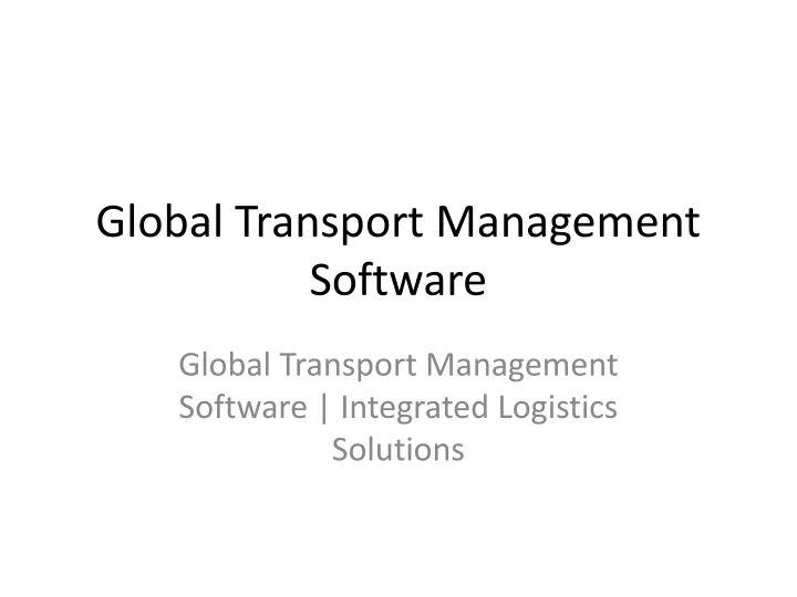 global transport management software